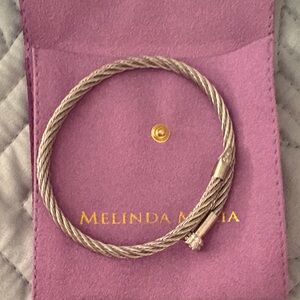 Melinda Maria Twisted Silver Nail Cuff Bracelet